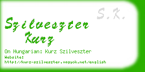 szilveszter kurz business card